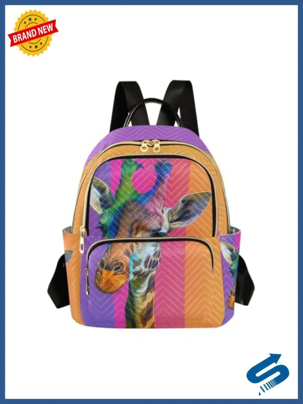 ALAZA Colorful Giraffe Small Backpack Purse for Women Travel Bag Lightweight